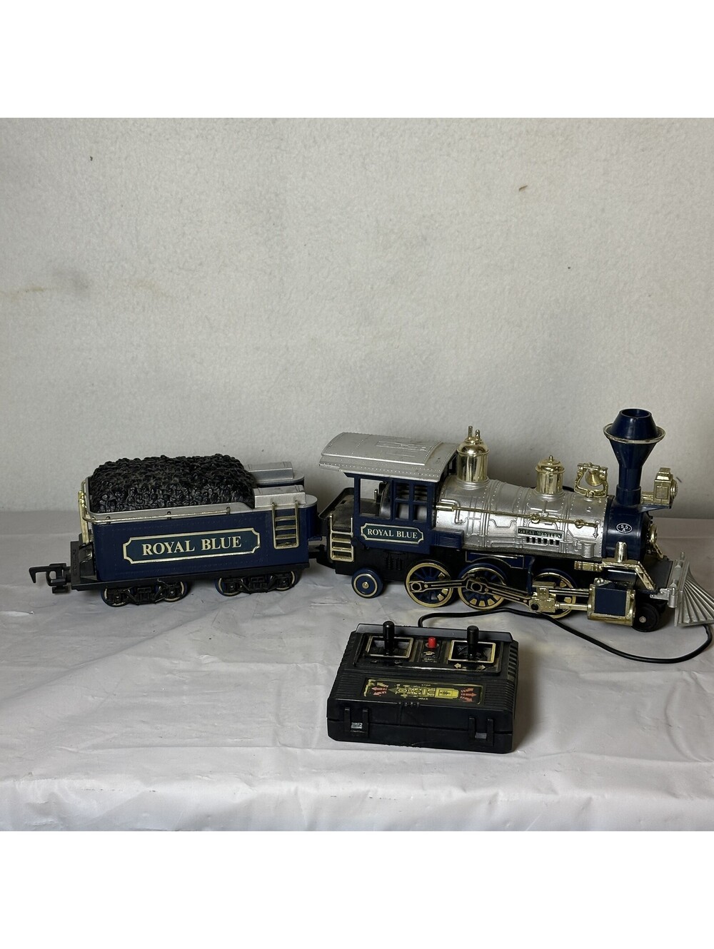 Vintage 1984 New Bright Royal Blue Great Western Train Set Wired Remote E-10